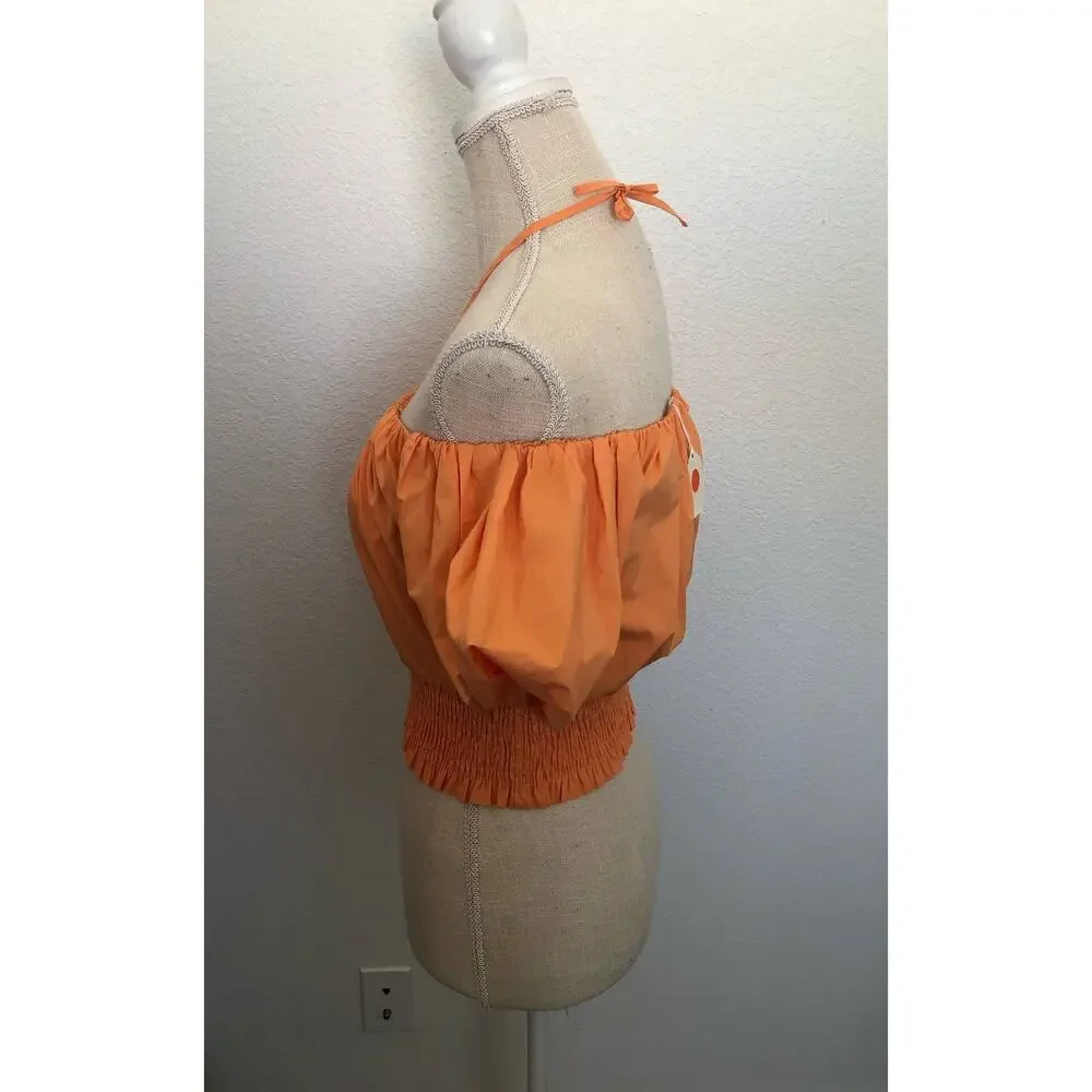 ASTR Aldrin Off the Shoulder Top in Melon - S